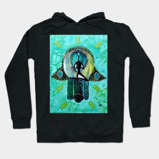 Tree Pose Hamsa by Harriette Knight Hoodie